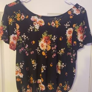 Rewind, xs, black floral baggy top